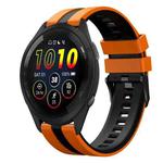 For Garmin Forerunner 265 Music 22mm Two Color Sports Silicone Watch Band(Orange+Black)