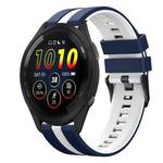 For Garmin Forerunner 265 Music 22mm Two Color Sports Silicone Watch Band(Blue+White)