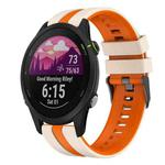 For Garmin Forerunner 255 22mm Two Color Sports Silicone Watch Band(Starlight+Orange)