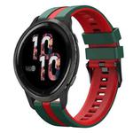 For Garmin Venu 2 22mm Two Color Sports Silicone Watch Band(Green+Red)