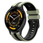 For Garmin Venu 3 22mm Two Color Sports Silicone Watch Band(Light Green+Black)