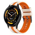 For Garmin Venu 3 22mm Two Color Sports Silicone Watch Band(Starlight+Orange)