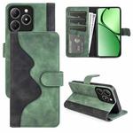 For Realme C63 Stitching Horizontal Flip Leather Phone Case(Green)