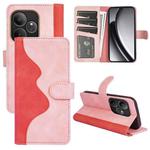 For Realme GT 6 5G Stitching Horizontal Flip Leather Phone Case(Red)