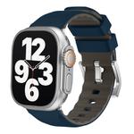 For Apple Watch Series 9 41mm Two-Color Silicone Watch Band(Midnight Blue)