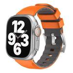 For Apple Watch SE 2023 44mm Two-Color Silicone Watch Band(Orange)