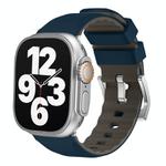 For Apple Watch SE 2022 40mm Two-Color Silicone Watch Band(Midnight Blue)