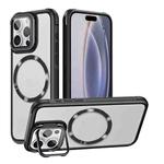 For iPhone 16 Pro Max Magsafe CD-grain Acrylic Hybrid TPU Phone Case(Black)