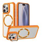 For iPhone 16 Pro Max Magsafe CD-grain Acrylic Hybrid TPU Phone Case(Orange)