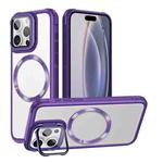 For iPhone 16 Pro Max Magsafe CD-grain Acrylic Hybrid TPU Phone Case(Purple)