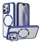 For iPhone 16 Pro Magsafe CD-grain Acrylic Hybrid TPU Phone Case(Blue)