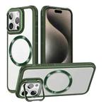 For iPhone 15 Pro Max CD-grain Magsafe Acrylic Hybrid TPU Phone Case(Green)