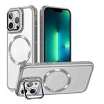 For iPhone 13 Pro Max Magsafe CD-grain Acrylic Hybrid TPU Phone Case(White)