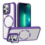 For iPhone 13 Pro Max Magsafe CD-grain Acrylic Hybrid TPU Phone Case(Purple)