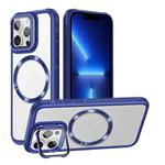 For iPhone 13 Pro CD-grain Magsafe Acrylic Hybrid TPU Phone Case(Blue)