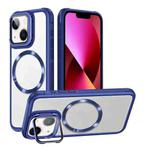 For iPhone 13 CD-grain Magsafe Acrylic Hybrid TPU Phone Case(Blue)