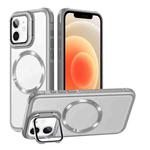 For iPhone 12 Magsafe CD-grain Acrylic Hybrid TPU Phone Case(White)