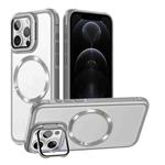 For iPhone 12 Pro Magsafe CD-grain Acrylic Hybrid TPU Phone Case(White)