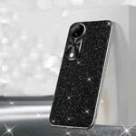 For vivo S19 Electroplated Glitter Powder Phone Case(Black)