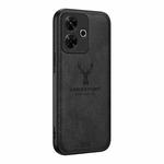 For Xiaomi Redmi Note 13R Deer Head Cloth Skin All-inclusive Phone Case(Black)