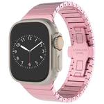 For Apple Watch Series 5 44mm One-bead Paint Alloy Butterfly Buckle Watch Band(Pink)