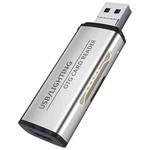 ADS-118 2 in 1 Data Transfer OTG Adapter USB + 8 Pin SD TF Memory Card U-Disk Reader(Silver)