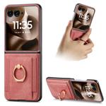 For Motorola Razr 60 Retro Skin-feel Ring Card Bag Phone Case(Pink)