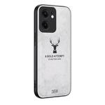For OPPO Reno13 F Deer Head Cloth Skin All-inclusive Phone Case(White)