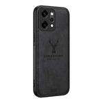For OPPOReno14 Global Deer Head Cloth Skin All-inclusive Phone Case(Black)