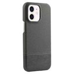 For iPhone 12 Stitching Cloth PU Shockproof Phone Case(Grey)