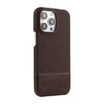 For iPhone 12 Pro Stitching Cloth PU Shockproof Phone Case(Dark Brown)