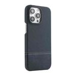 For iPhone 12 Pro Stitching Cloth PU Shockproof Phone Case(Dark Blue)