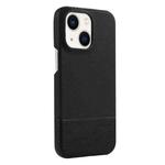 For iPhone 13 Stitching Cloth PU Shockproof Phone Case(Black)