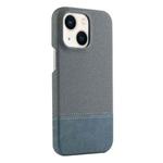 For iPhone 14 Stitching Cloth PU Shockproof Phone Case(Blue)