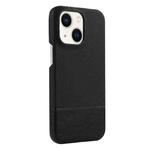 For iPhone 14 Plus Stitching Cloth PU Shockproof Phone Case(Black)