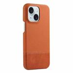 For iPhone 15 Stitching Cloth PU Shockproof Phone Case(Brown)