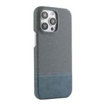 For iPhone 15 Pro Stitching Cloth PU Shockproof Phone Case(Blue)