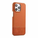 For iPhone 15 Pro Stitching Cloth PU Shockproof Phone Case(Brown)