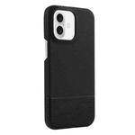 For iPhone 16 Plus Stitching Cloth PU Shockproof Phone Case(Black)