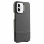 For iPhone 16 Plus Stitching Cloth PU Shockproof Phone Case(Grey)