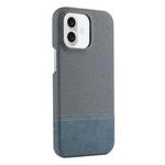 For iPhone 16 Stitching Cloth PU Shockproof Phone Case(Blue)