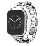 For Apple Watch SE 2023 44mm Quick-Release Metal Chain Watch Band(Silver)