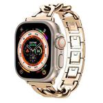 For Apple Watch Ultra 2 49mm Quick-Release Metal Chain Watch Band(Rose Gold)