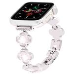 For Apple Watch Series 5 40mm Four Leaf Clover Quick-Release Metal Chain Watch Band(Starlight)