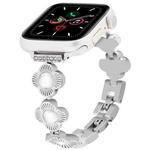 For Apple Watch Series 5 40mm Four Leaf Clover Quick-Release Metal Chain Watch Band(Silver)