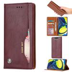Knead Skin Texture Horizontal Flip Leather Case for Galaxy A80 / A90, with Photo Frame & Holder & Card Slots & Wallet(Wine Red)