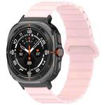 For Samsung Galaxy Watch Ultra 47mm Spot Pattern Two Color Magnetic Silicone Watch Band(Pink)