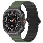 For Samsung Galaxy Watch Ultra 47mm Spot Pattern Two Color Magnetic Silicone Watch Band(Army Green Black)