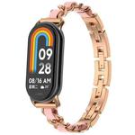 For Xiaomi Smart Band 9 / 9 NFC Fashion Bracelet Metal Watch Band(Rose Gold)