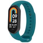 For Xiaomi Smart Band 9 / 9 NFC Metal Connector Solid Color Silicone Watch Band(Navy Green)